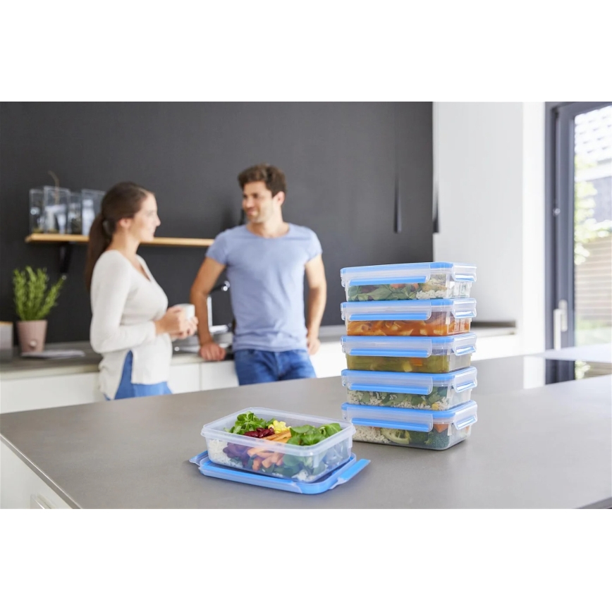 Tefal - 6 gab. pārtikas uzglabāšanas trauku komplekts 0,8 l MASTER SEAL FRESH, zils