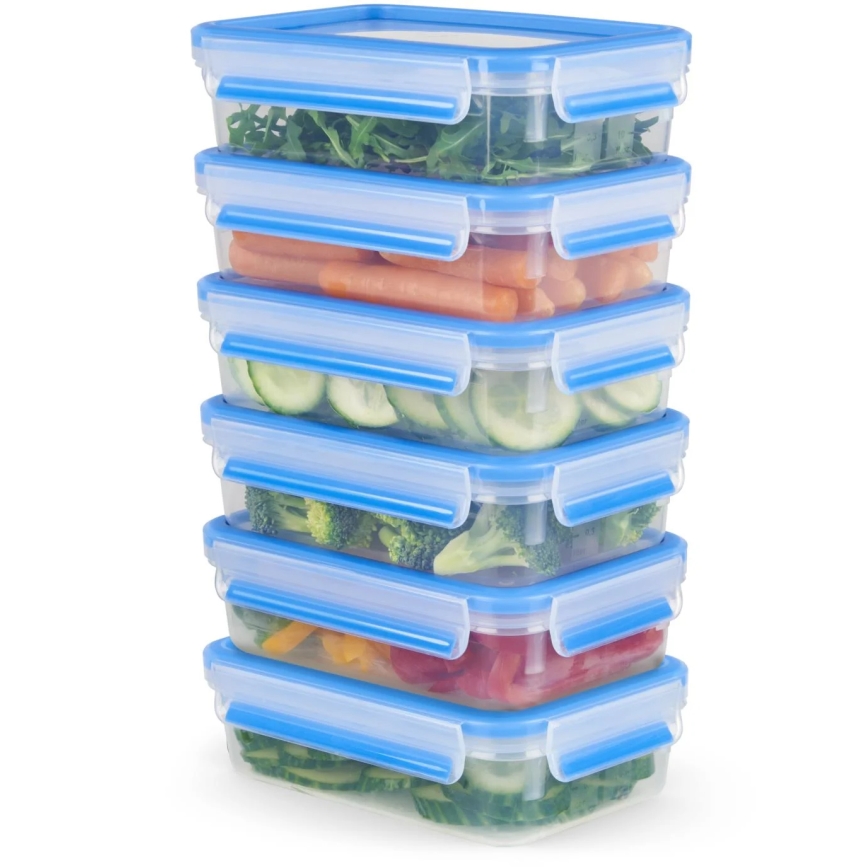 Tefal - 6 gab. pārtikas uzglabāšanas trauku komplekts 0,8 l MASTER SEAL FRESH, zils