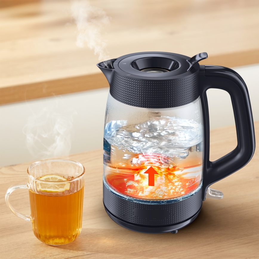 Tefal - Ātrvārāmā elektriskā tējkanna MORNING GLASS 1,7 l 2000W/230V