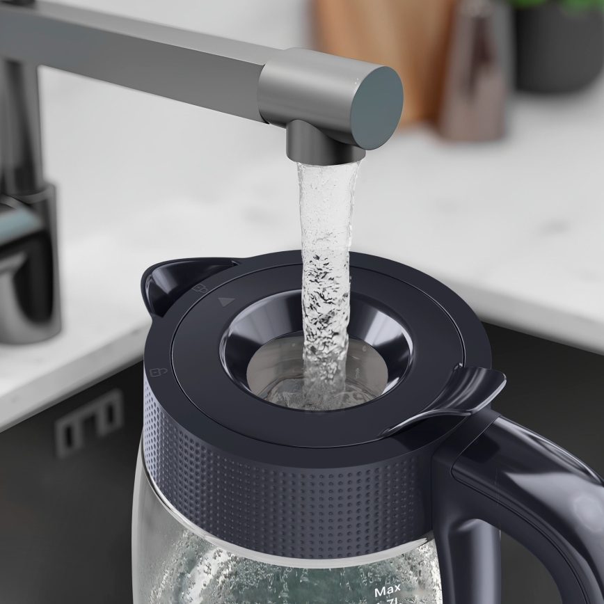 Tefal - Ātrvārāmā elektriskā tējkanna MORNING GLASS 1,7 l 2000W/230V