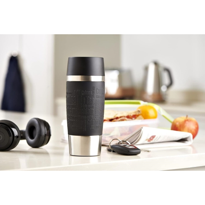 Tefal - Ceļojumu krūze 360 ml TRAVEL MUG nerūsējošs tērauds/melna