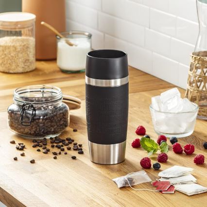 Tefal - Ceļojumu krūze 360 ml TRAVEL MUG nerūsējošs tērauds/melna