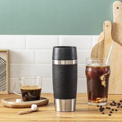 Tefal - Ceļojumu krūze 360 ml TRAVEL MUG nerūsējošs tērauds/melna