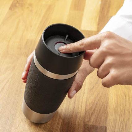 Tefal - Ceļojumu krūze 360 ml TRAVEL MUG nerūsējošs tērauds/melna