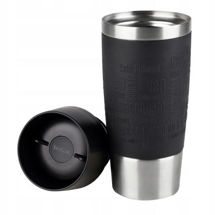 Tefal - Ceļojumu krūze 360 ml TRAVEL MUG nerūsējošs tērauds/melna