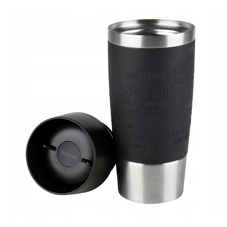 Tefal - Ceļojumu krūze 360 ml TRAVEL MUG nerūsējošs tērauds/melna