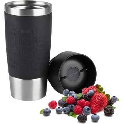 Tefal - Ceļojumu krūze 360 ml TRAVEL MUG nerūsējošs tērauds/melna