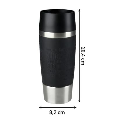 Tefal - Ceļojumu krūze 360 ml TRAVEL MUG nerūsējošs tērauds/melna