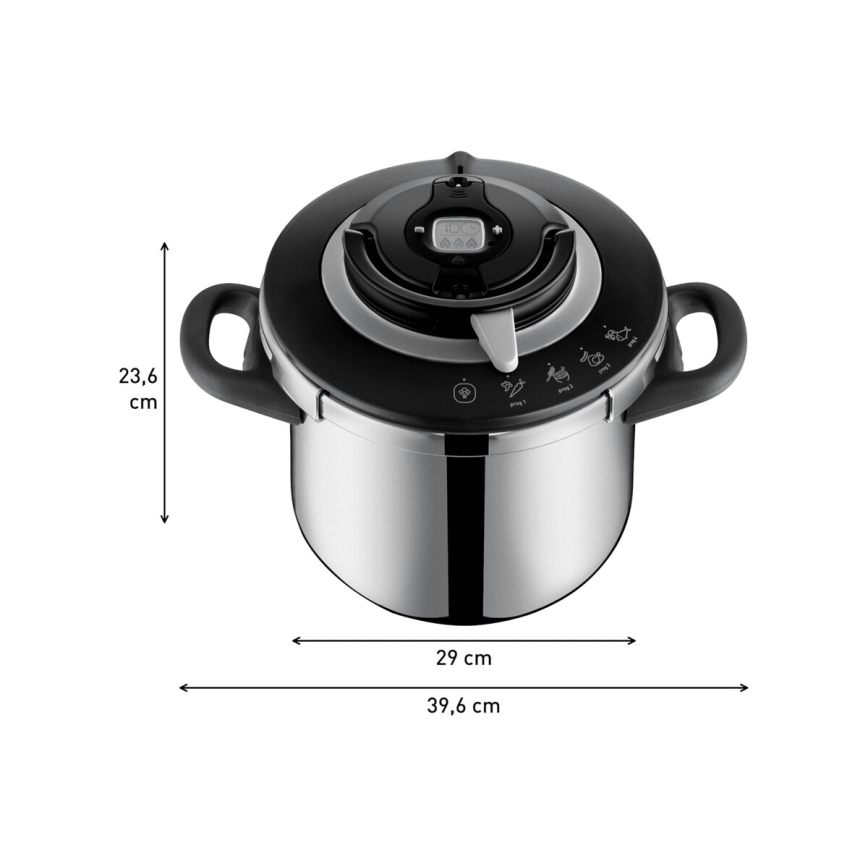 Tefal - Spiediena katls 8 l CLIPSO+ CHEF nerūsējošais tērauds