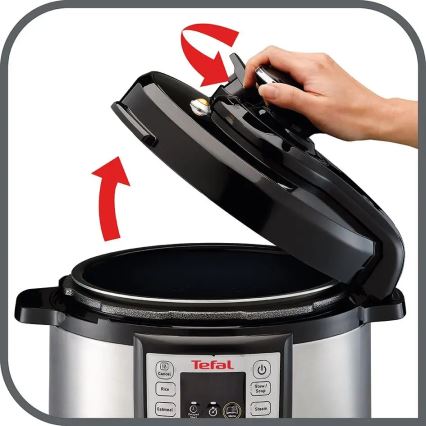 Tefal - Daudzfunkcionāls elektriskā spiediena katls ALL IN ONE POT 1100W/230V hroms/melna