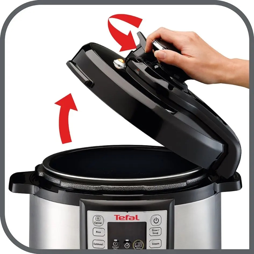 Tefal - Daudzfunkcionāls elektriskā spiediena katls ALL IN ONE POT 1100W/230V matēts hroms/melna