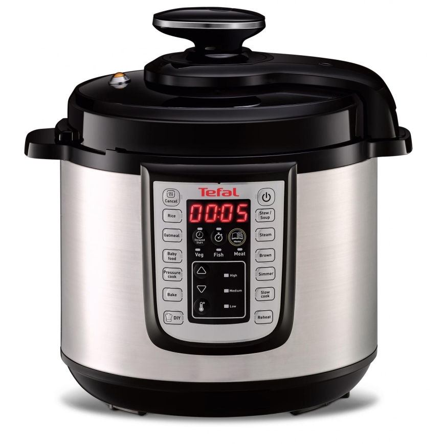 Tefal - Daudzfunkcionāls elektriskā spiediena katls ALL IN ONE POT 1100W/230V matēts hroms/melna