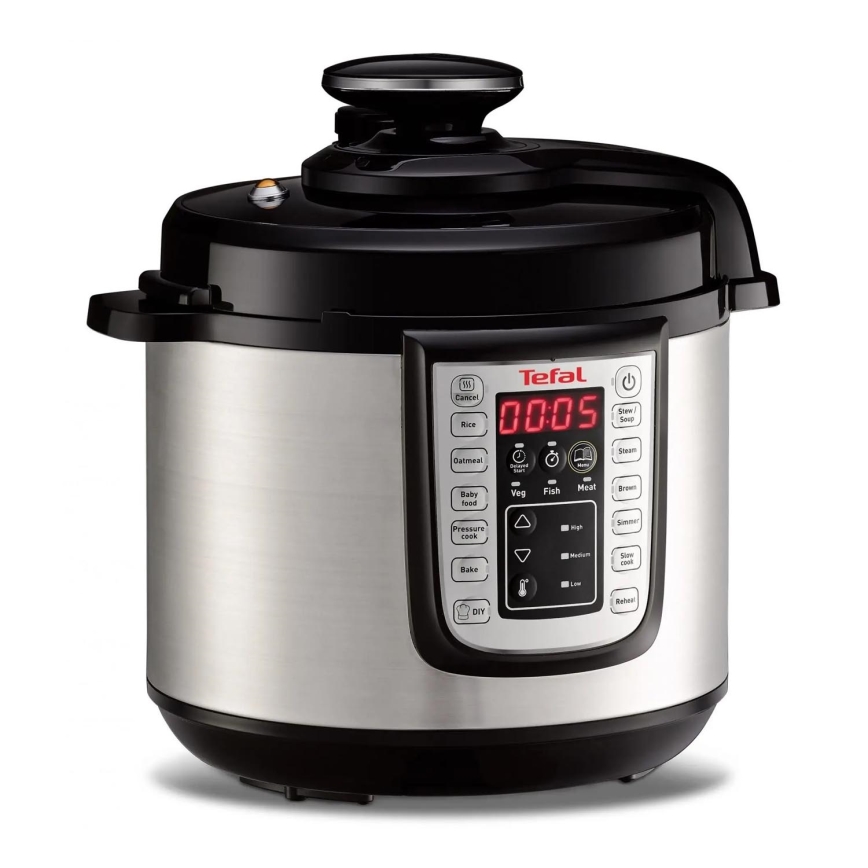 Tefal - Daudzfunkcionāls elektriskā spiediena katls ALL IN ONE POT 1100W/230V matēts hroms/melna