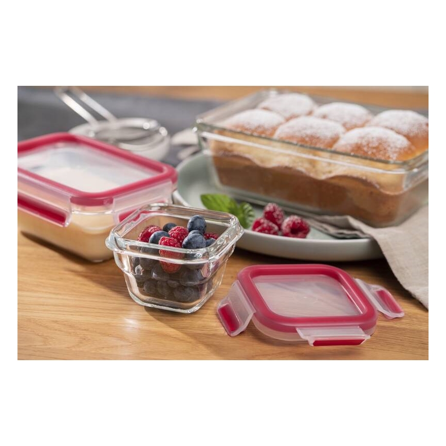 Tefal - Ēdiena trauks 0,45 l MSEAL GLASS sarkana/stikls