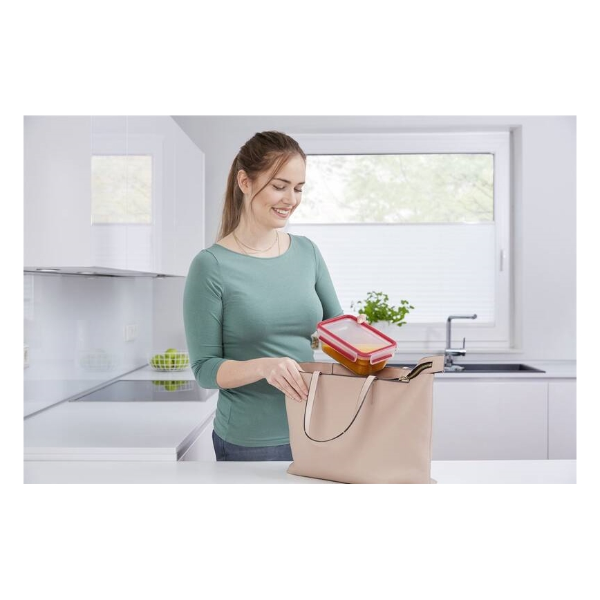 Tefal - Ēdiena trauks 0,85 l MSEAL GLASS sarkana/stikls