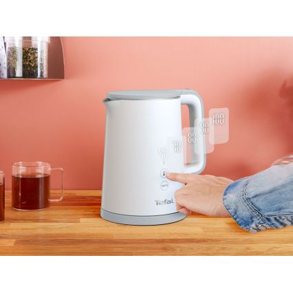 Tefal - Elektriskā tējkanna SENSE 1 l 1800W/230V balta