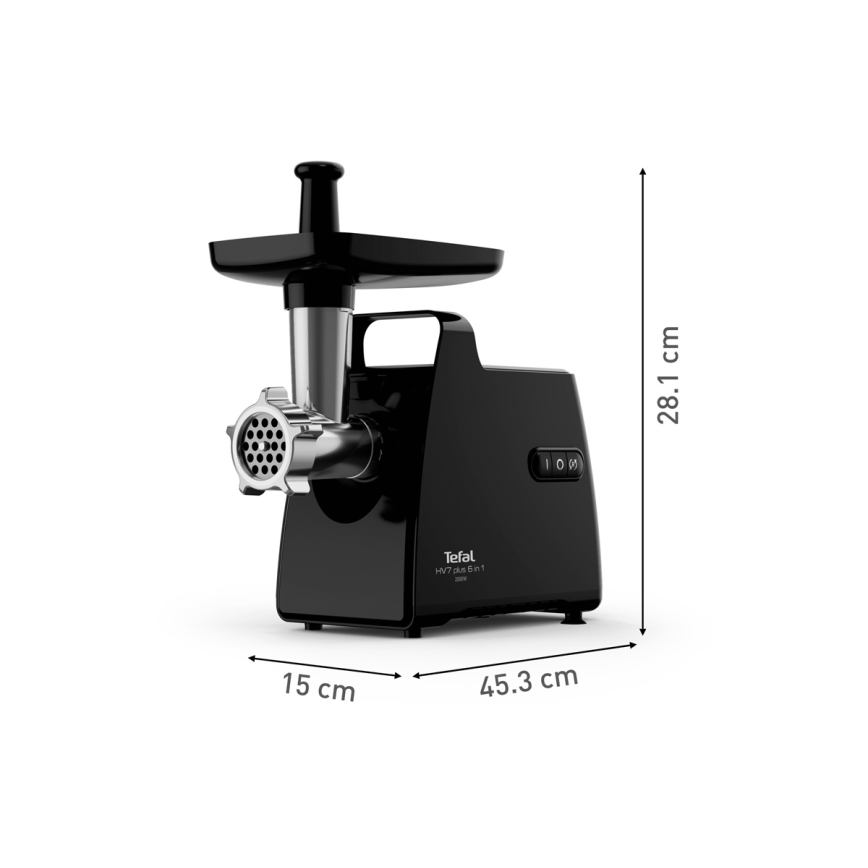 Tefal - Gaļas mašīna 6in1 2000W/230V melna