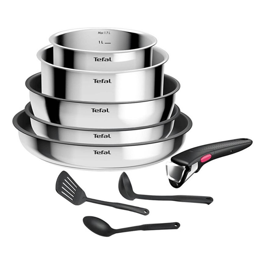 Tefal - INGENIO COOK 9 daļu nerūsējošā tērauda trauku komplekts