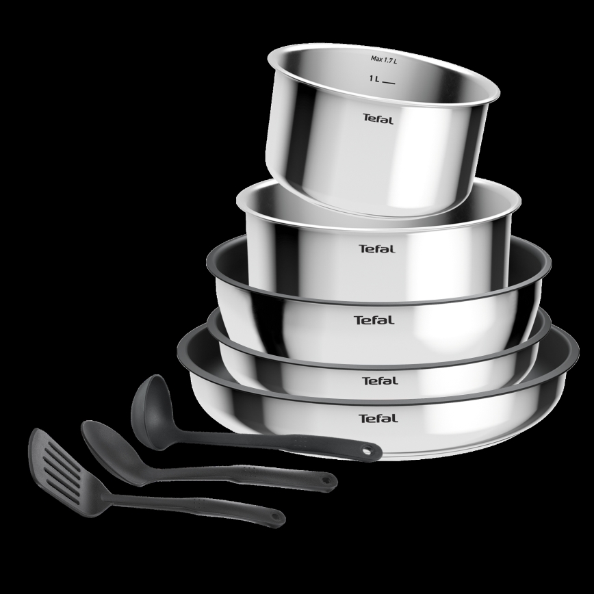 Tefal - INGENIO COOK 9 daļu nerūsējošā tērauda trauku komplekts