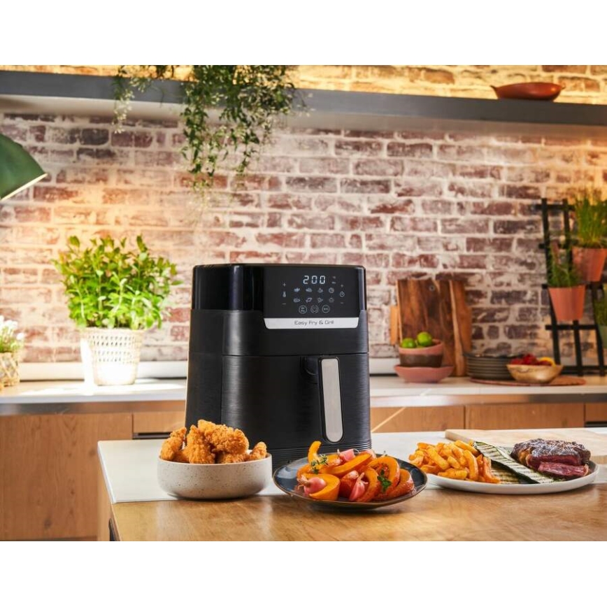 Tefal - Karstā gaisa fritēšanas ierīce 4,2 l EASY FRY&GRILL 2in1 1550W/230V melna