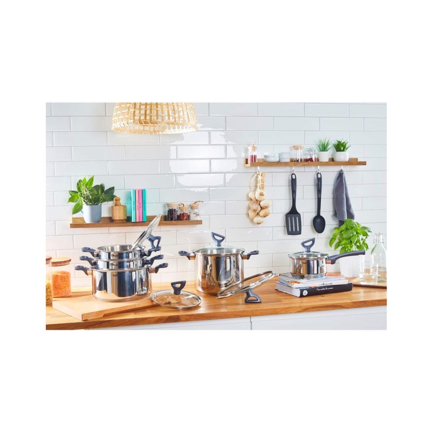 Tefal - Katlu komplekts 10 gab. DAILY COOK nerūsējošs tērauds