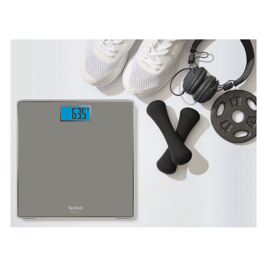 Tefal - Ķermeņa svari CLASSIC 2xAAA pelēka
