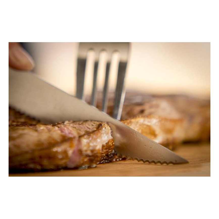 Tefal - 4 gab. nerūsējoša tērauda steika naži ICE FORCE, 11 cm, spīdīgs hroms/melns