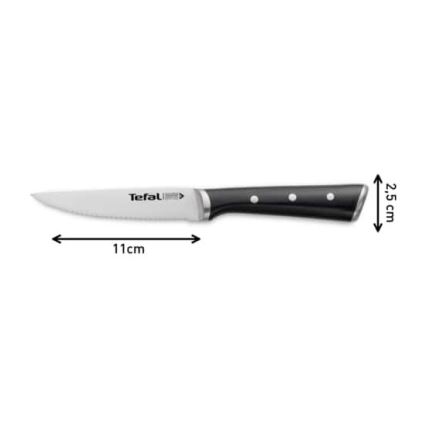 Tefal - 4 gab. nerūsējoša tērauda steika naži ICE FORCE, 11 cm, spīdīgs hroms/melns