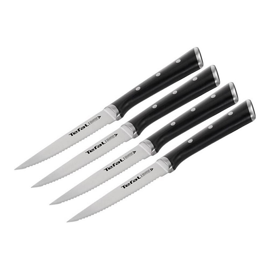 Tefal - KOMPLEKTS 4x Nerūsējoša tērauda steika nazis ICE FORCE 11 cm spīdīgi hromēts/melna