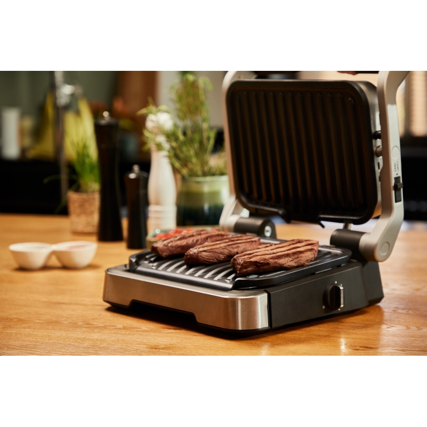 Tefal - Kontaktgrils OPTIGRILL 2100W/230V matēts hroms