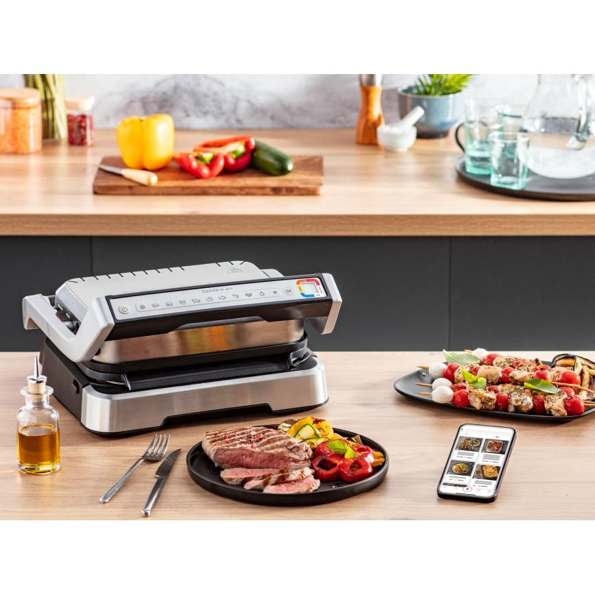 Tefal - Kontaktgrils OPTIGRILL 2100W/230V matēts hroms