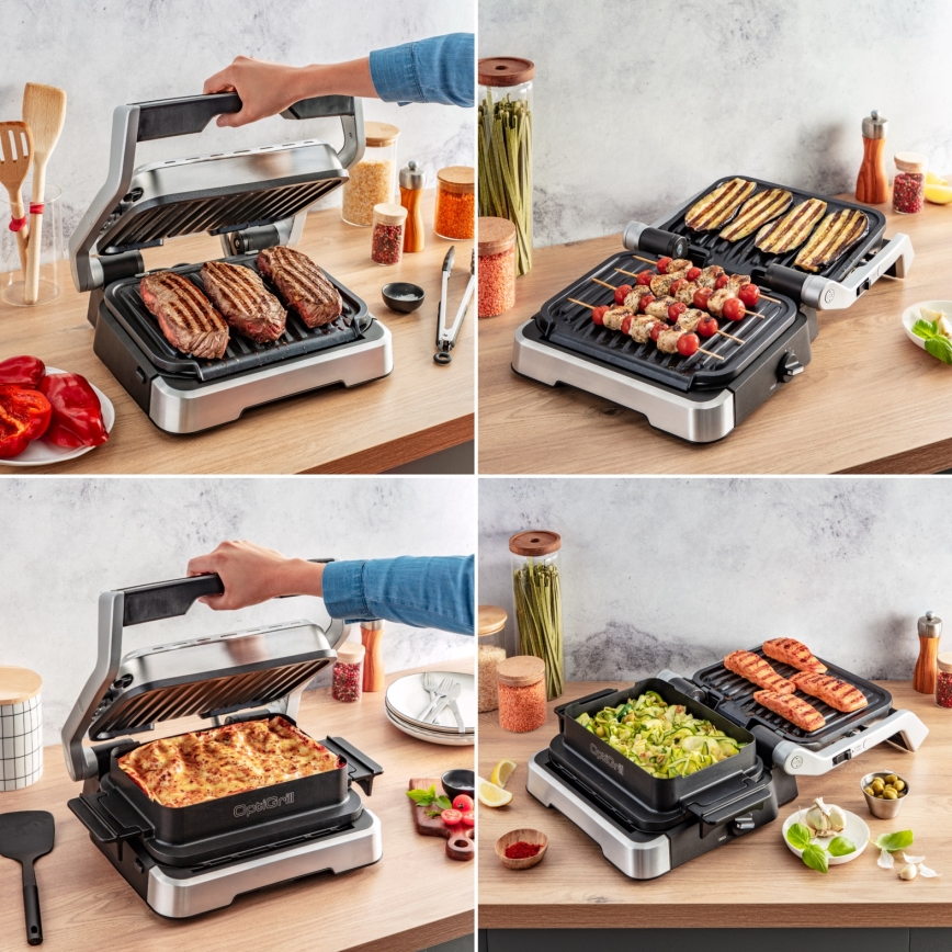 Tefal - Kontaktgrils OPTIGRILL 2100W/230V matēts hroms