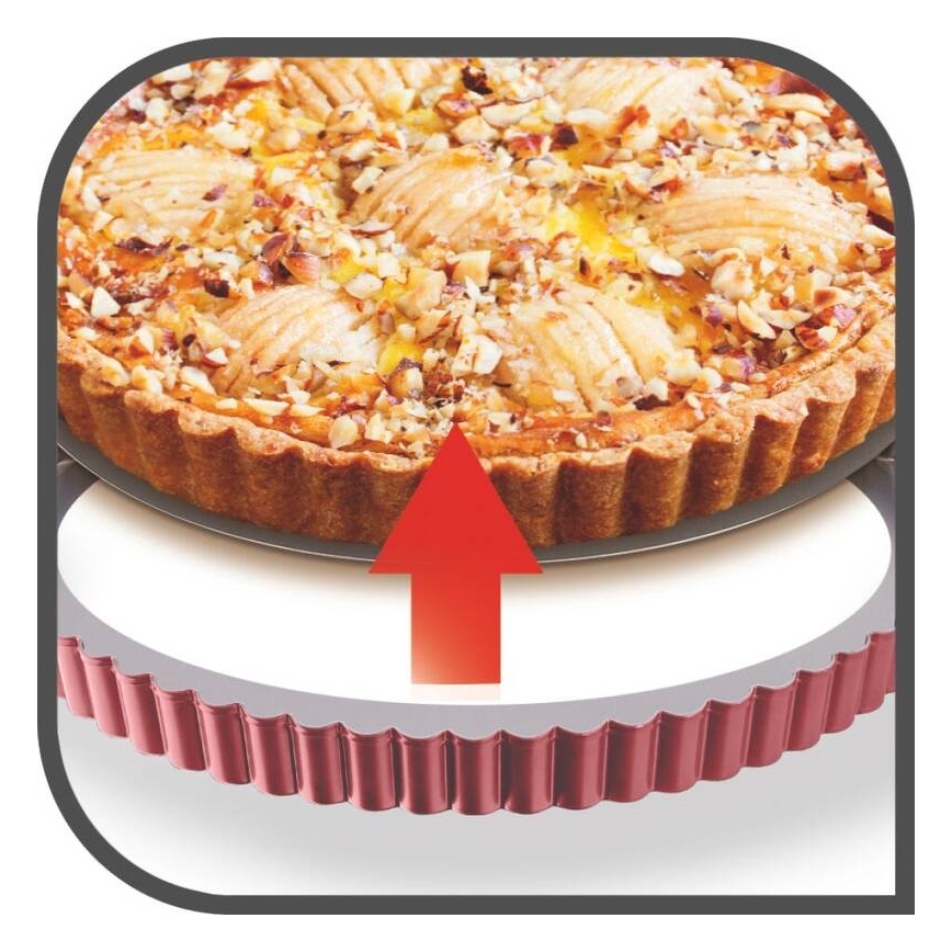 Tefal - Kūku forma ar noņemamu pamatni DELIBAKE 28 cm sarkana