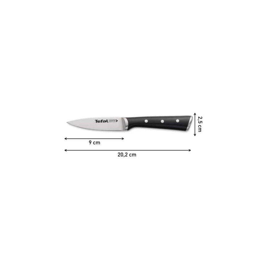 Tefal - Nerūsējoša tērauda griešanas nazis ICE FORCE 9 cm spīdīgi hromēts/melna