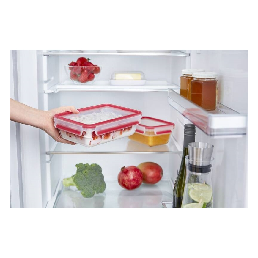 Tefal - Pārtikas trauks 0,85 l MSEAL GLASS sarkans/stikls