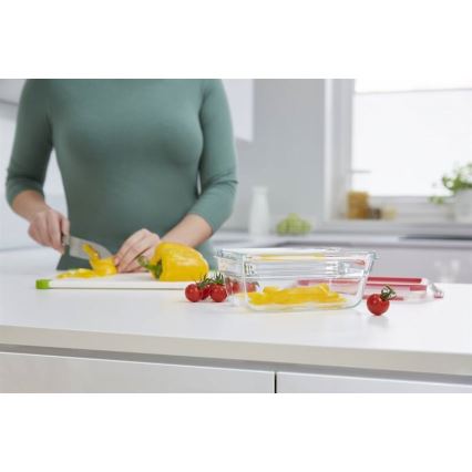 Tefal - Pārtikas trauks 0,85 l MSEAL GLASS sarkans/stikls