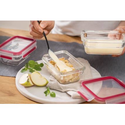Tefal - Pārtikas trauks 1,1 l MSEAL GLASS sarkans/stikls