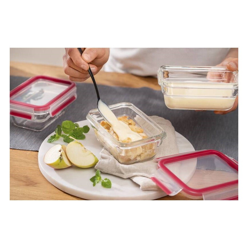 Tefal - Pārtikas trauks 1,1 l MSEAL GLASS sarkans/stikls