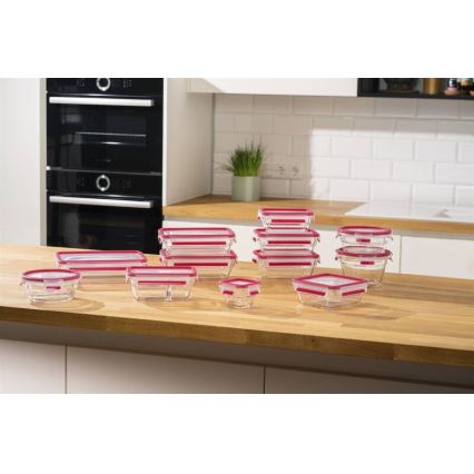 Tefal - Pārtikas trauks 1,1 l MSEAL GLASS sarkans/stikls