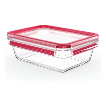 Tefal - pārtikas trauks 1,3 l MSEAL GLASS sarkans/stikls