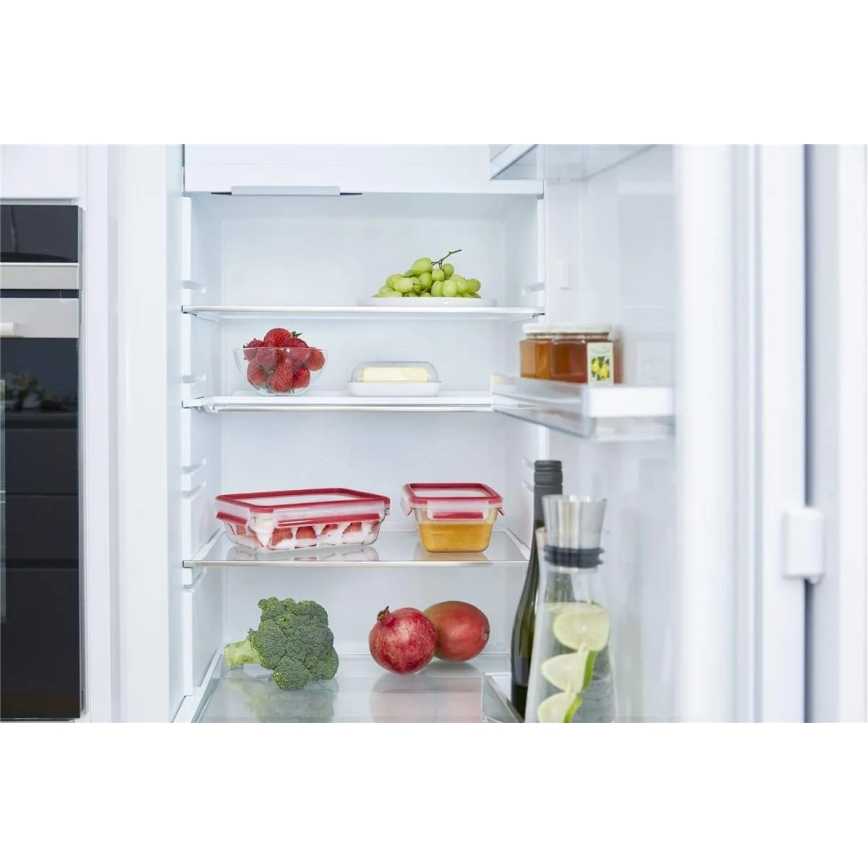 Tefal - pārtikas trauks 1,3 l MSEAL GLASS sarkans/stikls