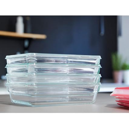 Tefal - Pārtikas tvertne 0,8 l MSEAL GLASS sarkana/stikls