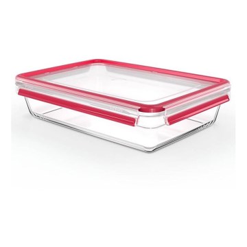 Tefal - Pārtikas uzglabāšanas trauks 3 l MSEAL GLASS sarkans/stikls