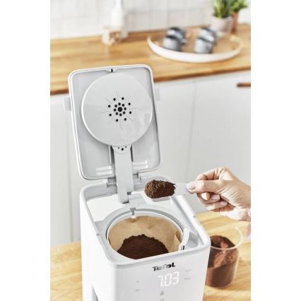 Tefal - Pilienveida kafijas automāts ar LCD ekrānu SENSE 1000W/230V balta