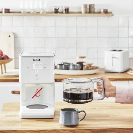 Tefal - Pilienveida kafijas automāts ar LCD ekrānu SENSE 1000W/230V balta