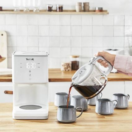 Tefal - Pilienveida kafijas automāts ar LCD ekrānu SENSE 1000W/230V balta