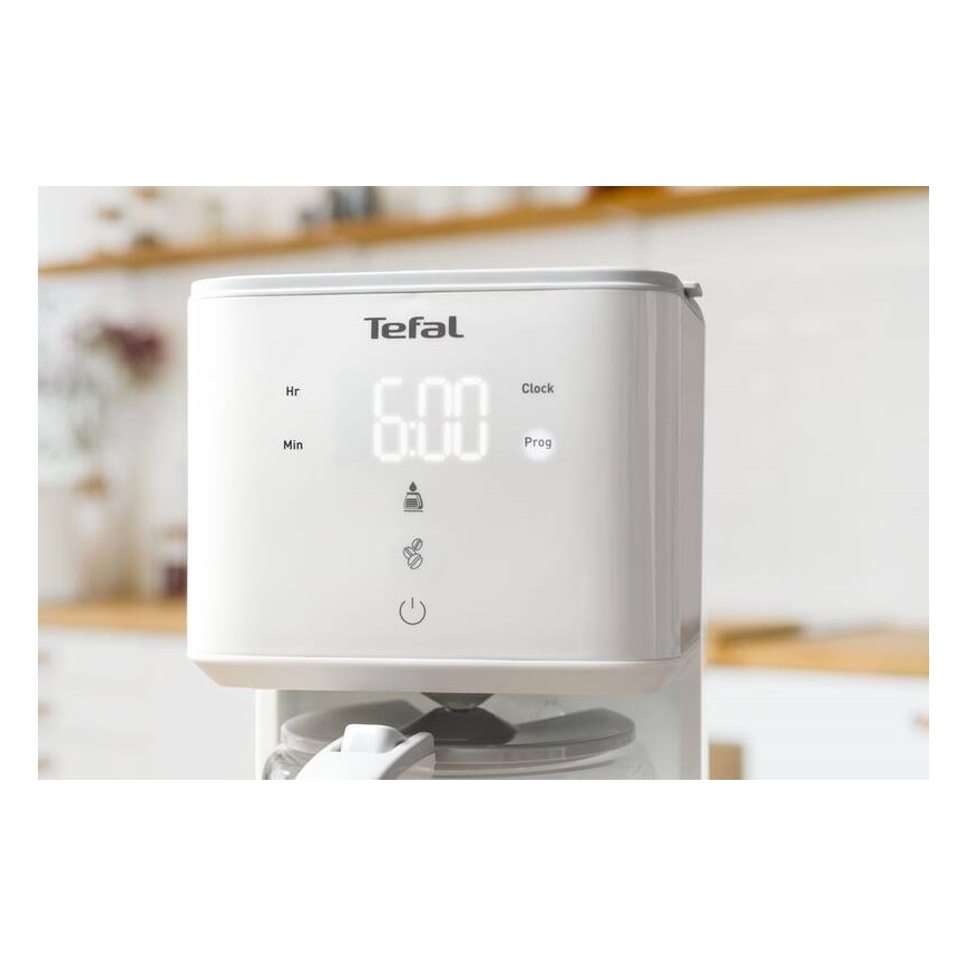 Tefal - Pilienveida kafijas automāts ar LCD ekrānu SENSE 1000W/230V balta