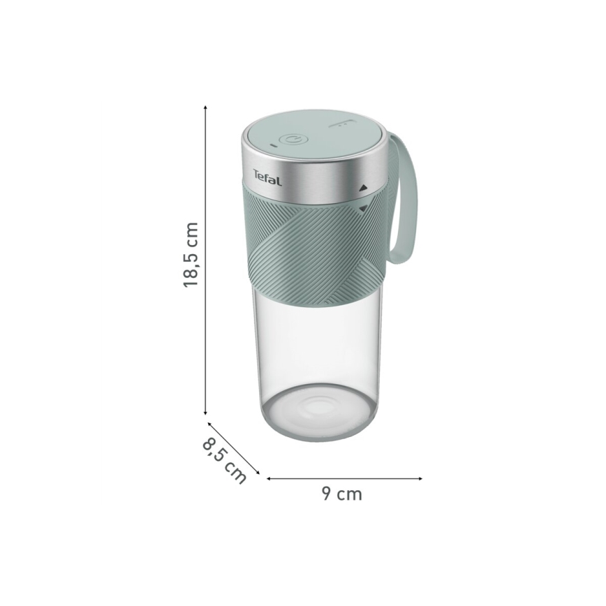 Tefal - Smūtiju blenderis BLENDFORCE 50W/5V 1200 mAh piparmētru krāsa