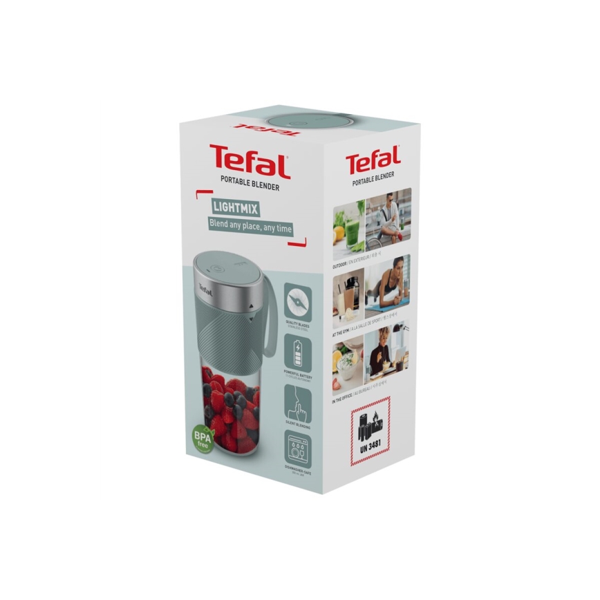 Tefal - Smūtiju blenderis BLENDFORCE 50W/5V 1200 mAh piparmētru krāsa