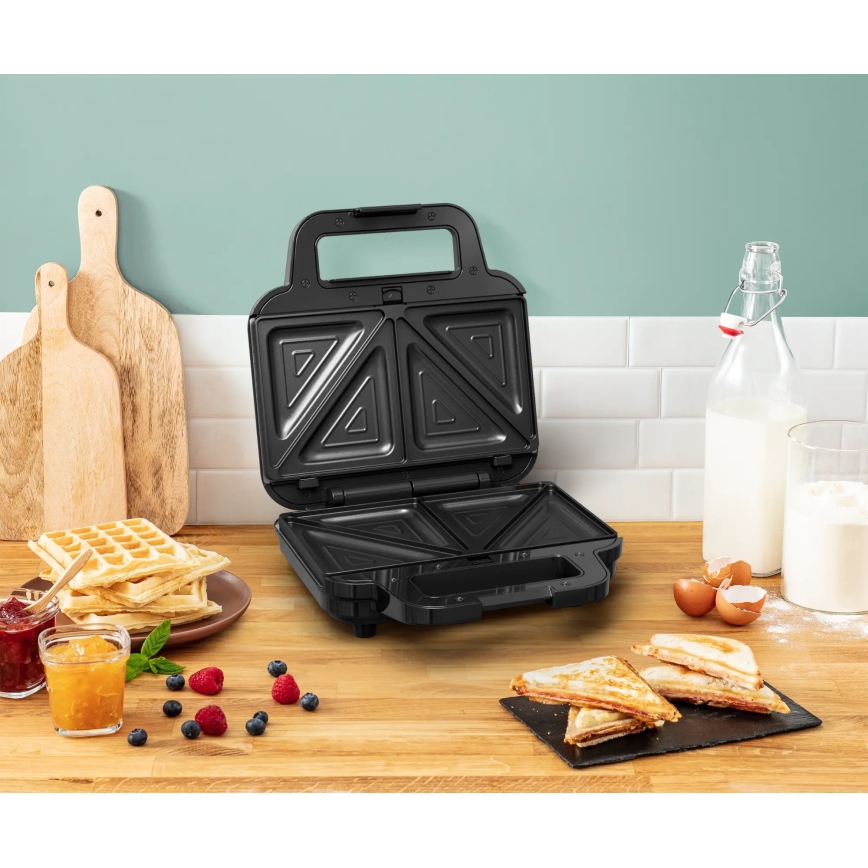 Tefal - Sviestmaižu pagatavošanas ierīce ULTRA COMPACT 3in1 700W/230V melna/matēts hroms